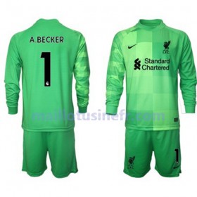 Maillot de Foot Liverpool Alisson Becker 1 Gardien Domicile 2021-22 Manches Longues - Enfant